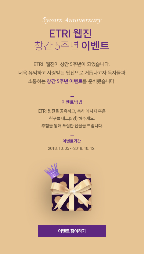 ETRI웹진 창간5주년 이벤트